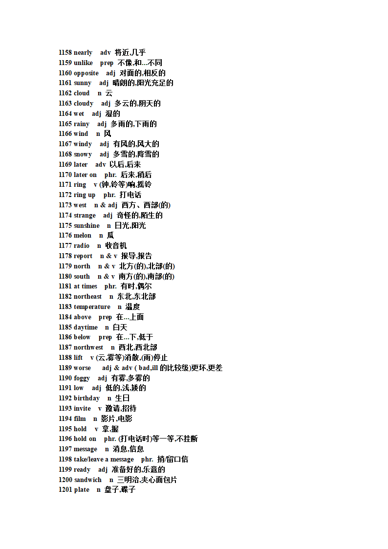 初中英语短语句型单词第42页