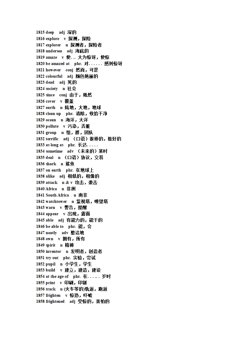 初中英语短语句型单词第57页