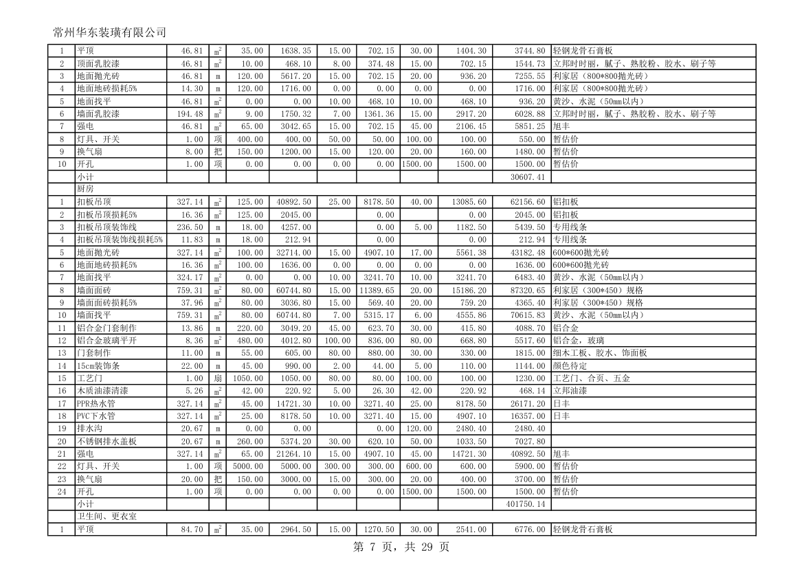 某大酒店装修报价.xls第7页