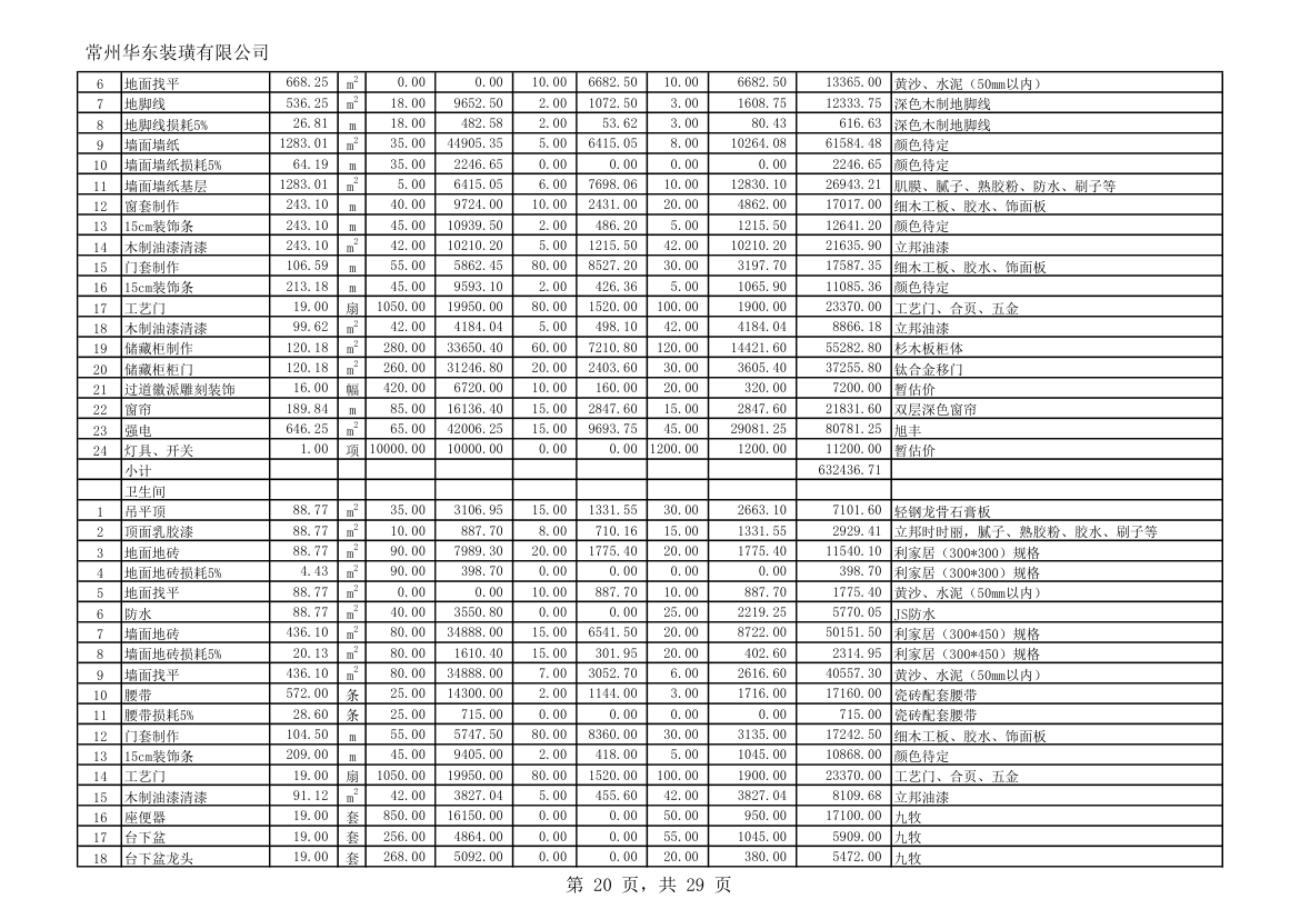 某大酒店装修报价.xls第20页