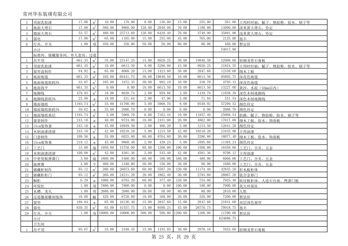 某大酒店装修报价.xls第25页