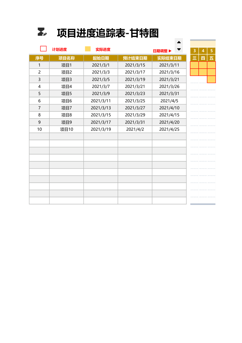 项目进度追踪表-甘特图.xlsx