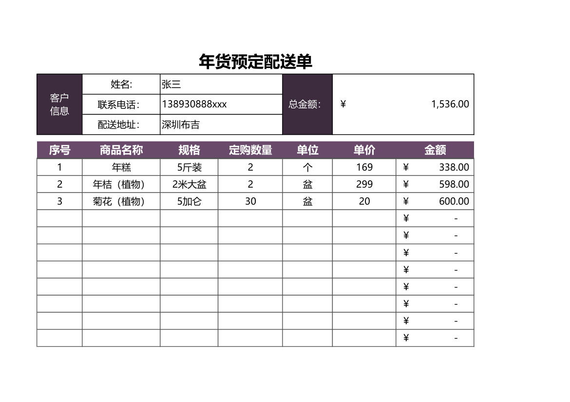 年货预定配送单.xlsx第1页