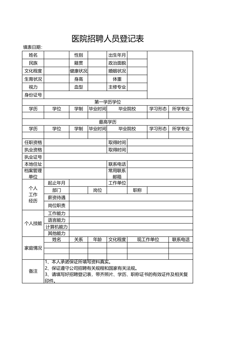 医院招聘人员登记表.xlsx