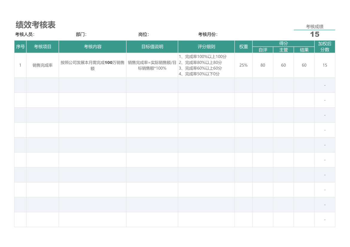 绩效考核表.xlsx第1页