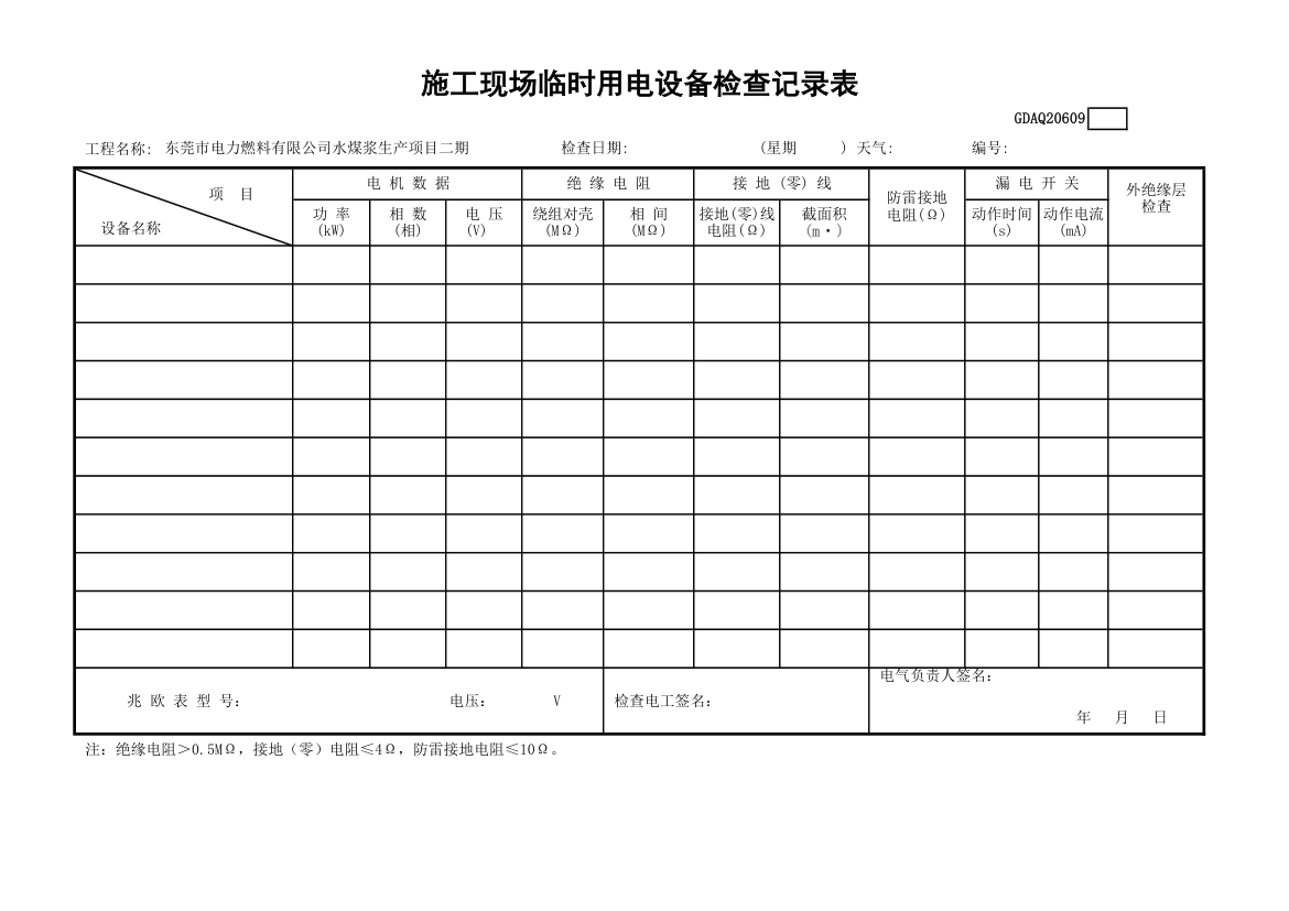 施工现场临时用电设备检查记录表.xls第1页