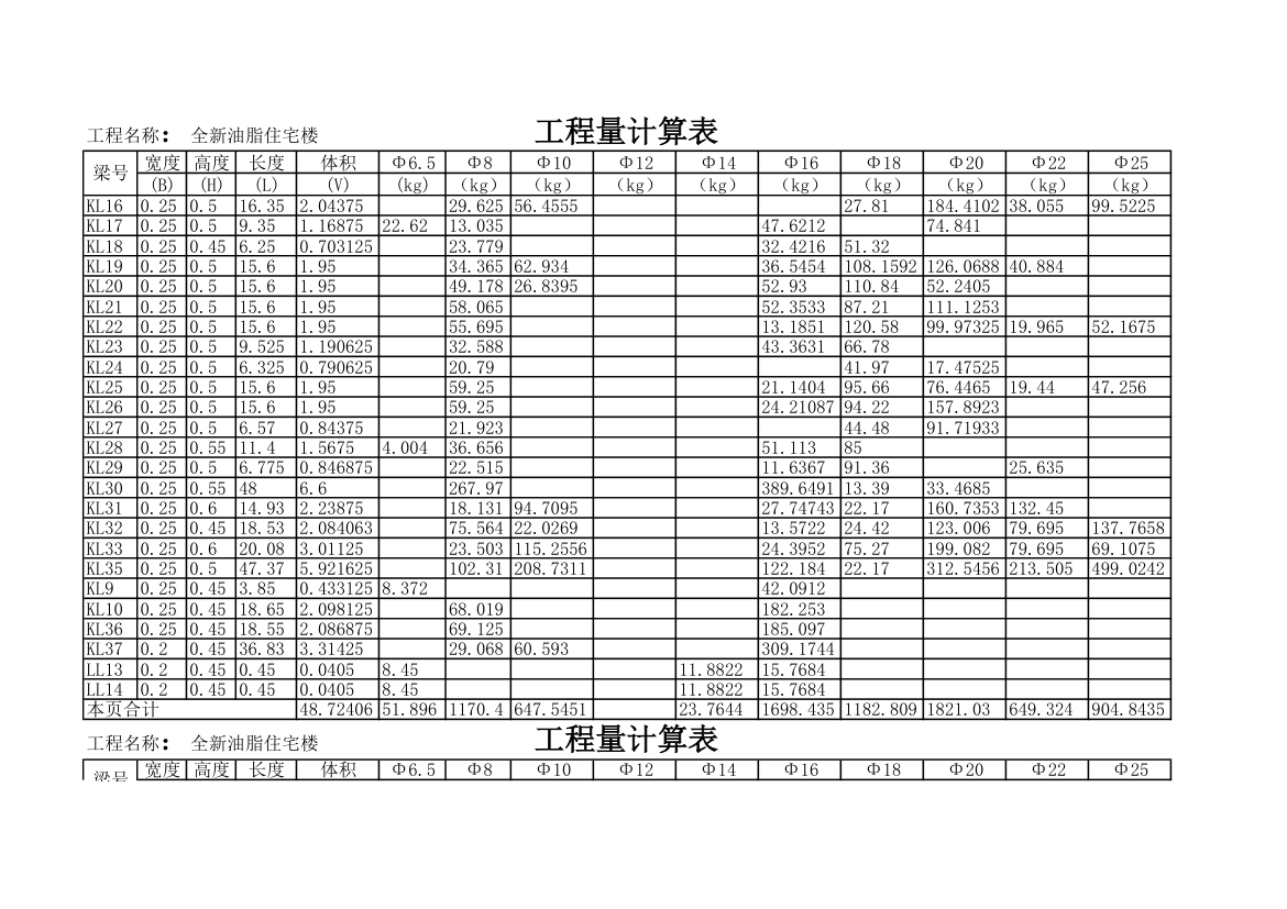 自编Excel工程量计算表.xls第1页