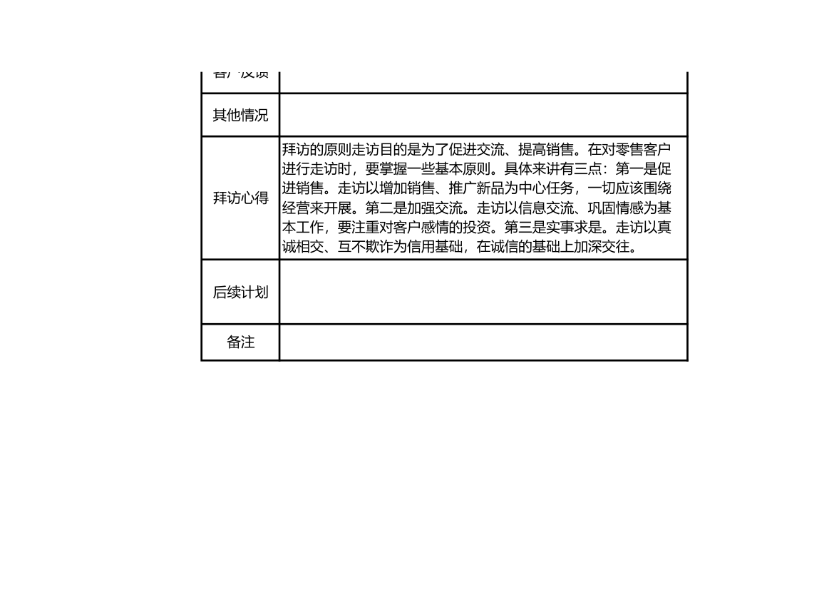 客户拜访记录表.xls第2页