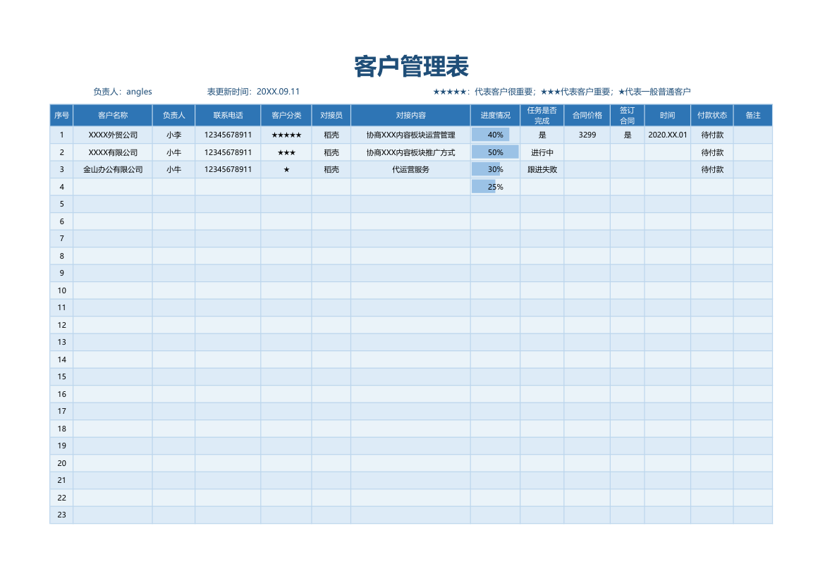 客户管理表含客户分类下列选项.xlsx