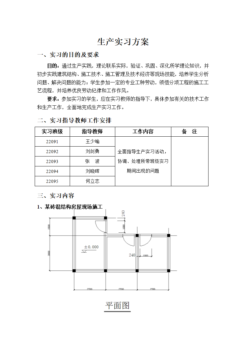 生产实习方案