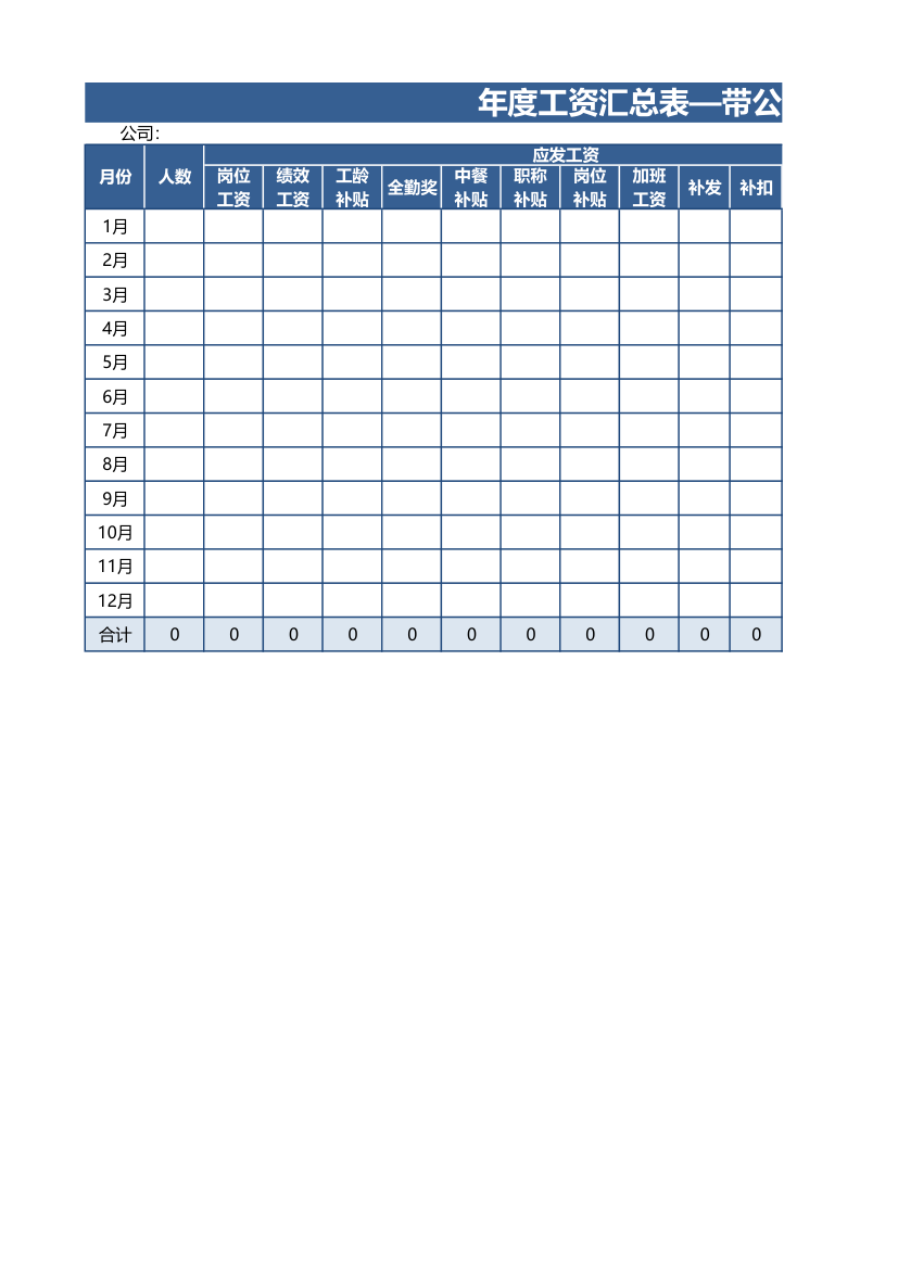 年度工资汇总表—带公式.xlsx