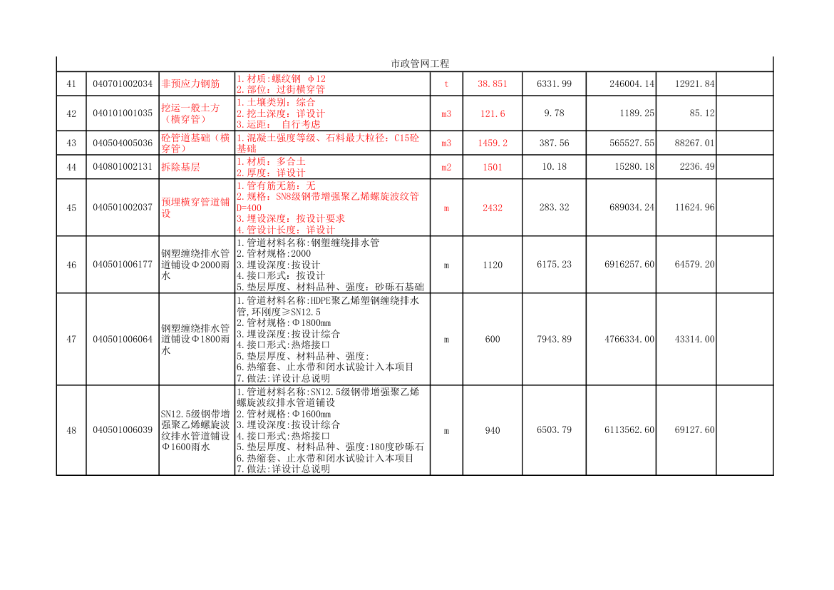 市政道路工程量清单.xls第4页