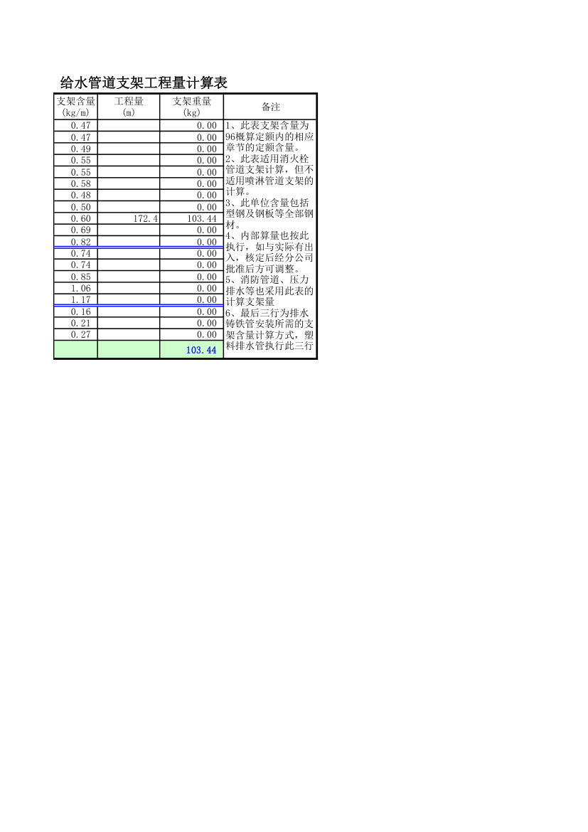 实用管道支架含量自动计算表.xls第2页