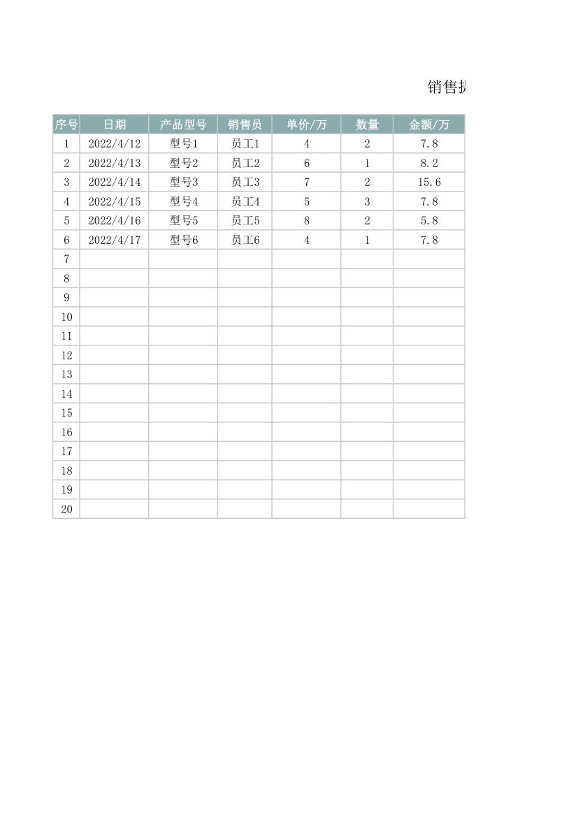 销售提成表（自动计算）.xlsx