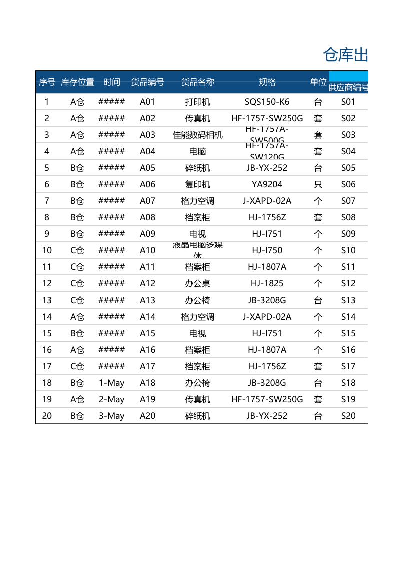 仓库出入库统计表（智能预警）.xlsx