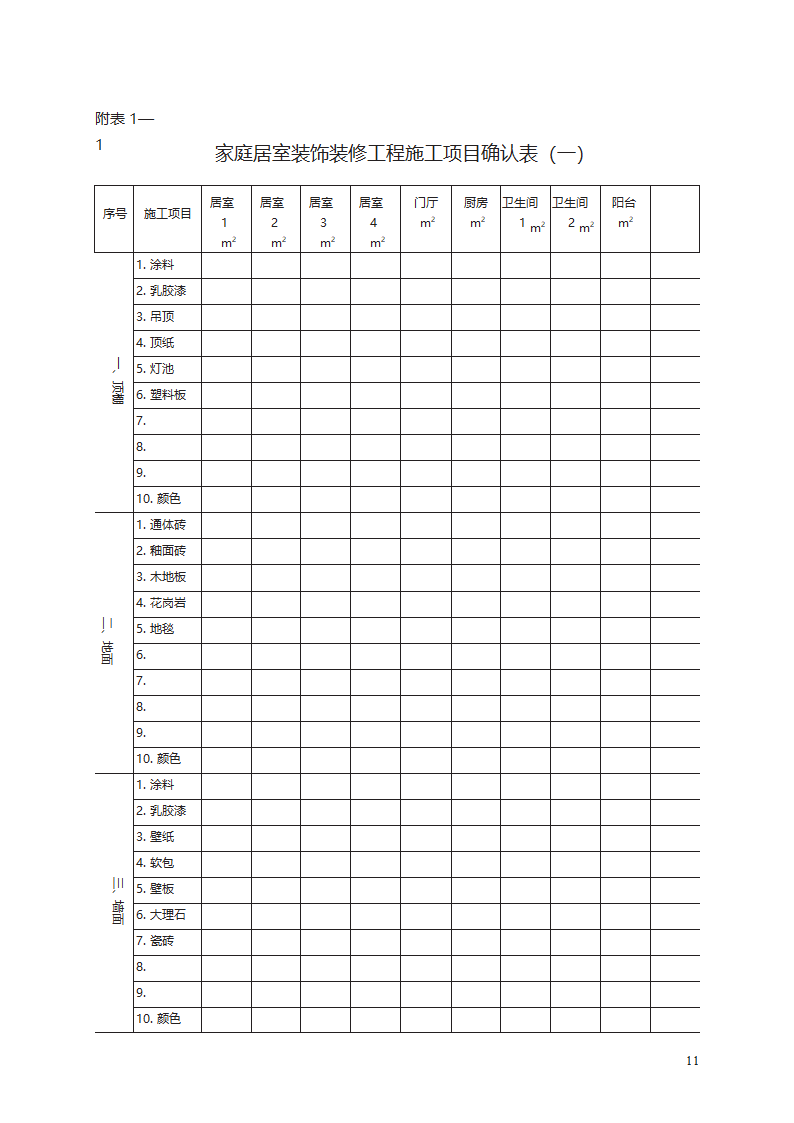 家庭居室装饰装修工程施工合同第11页