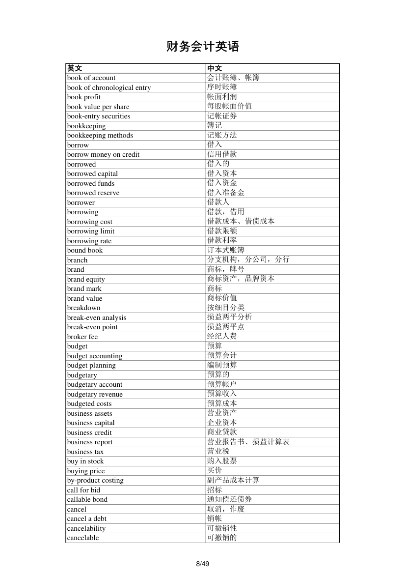 财务会计英语第8页