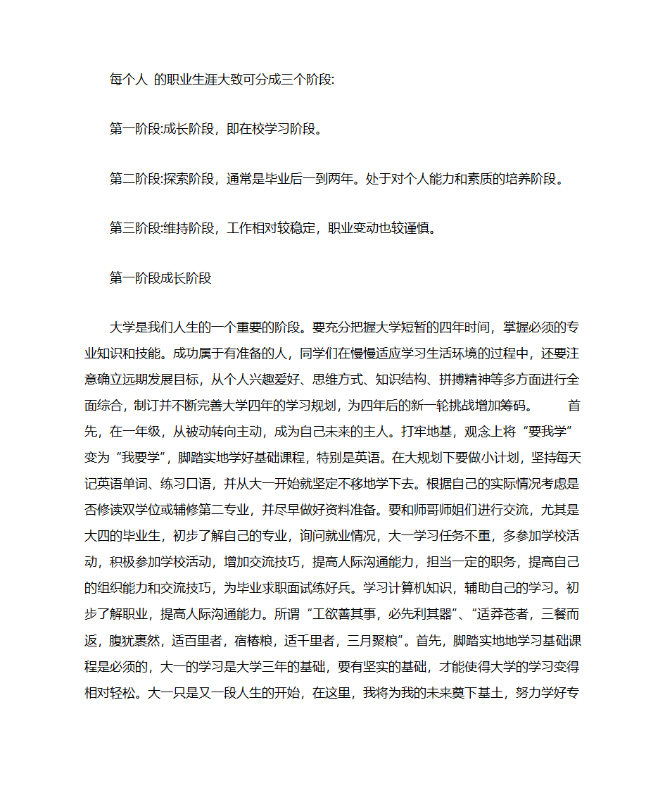 职业生涯规划书第20页