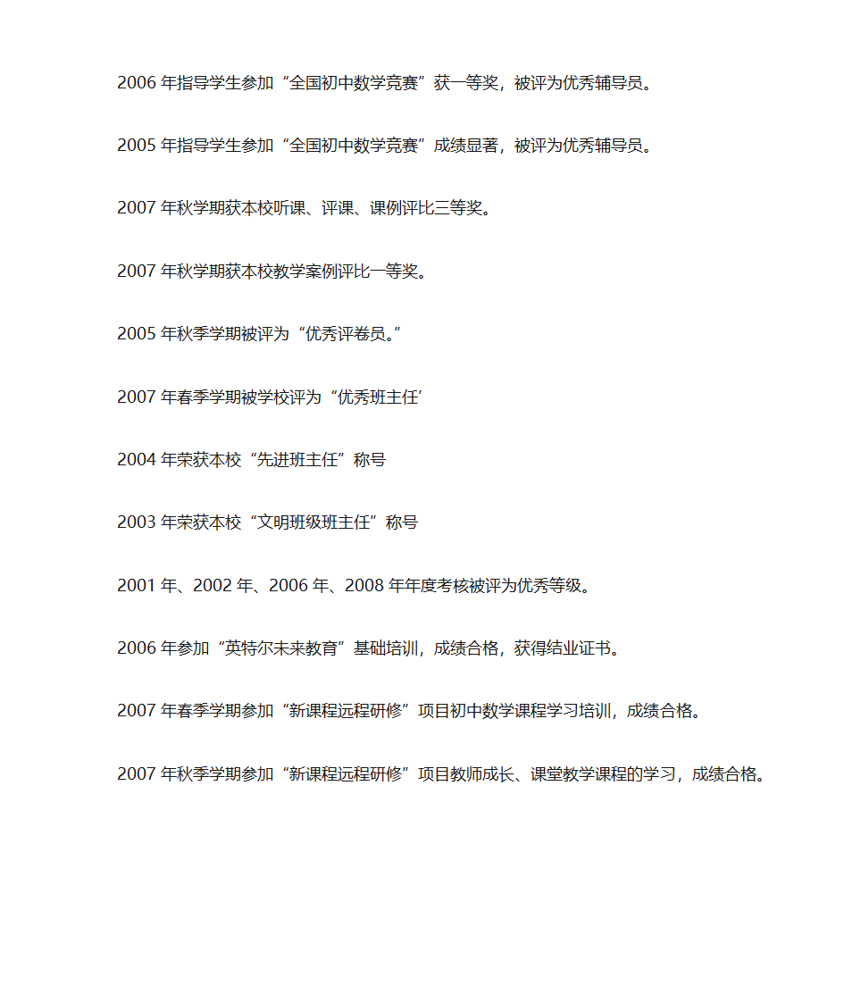 获奖证书目录第3页