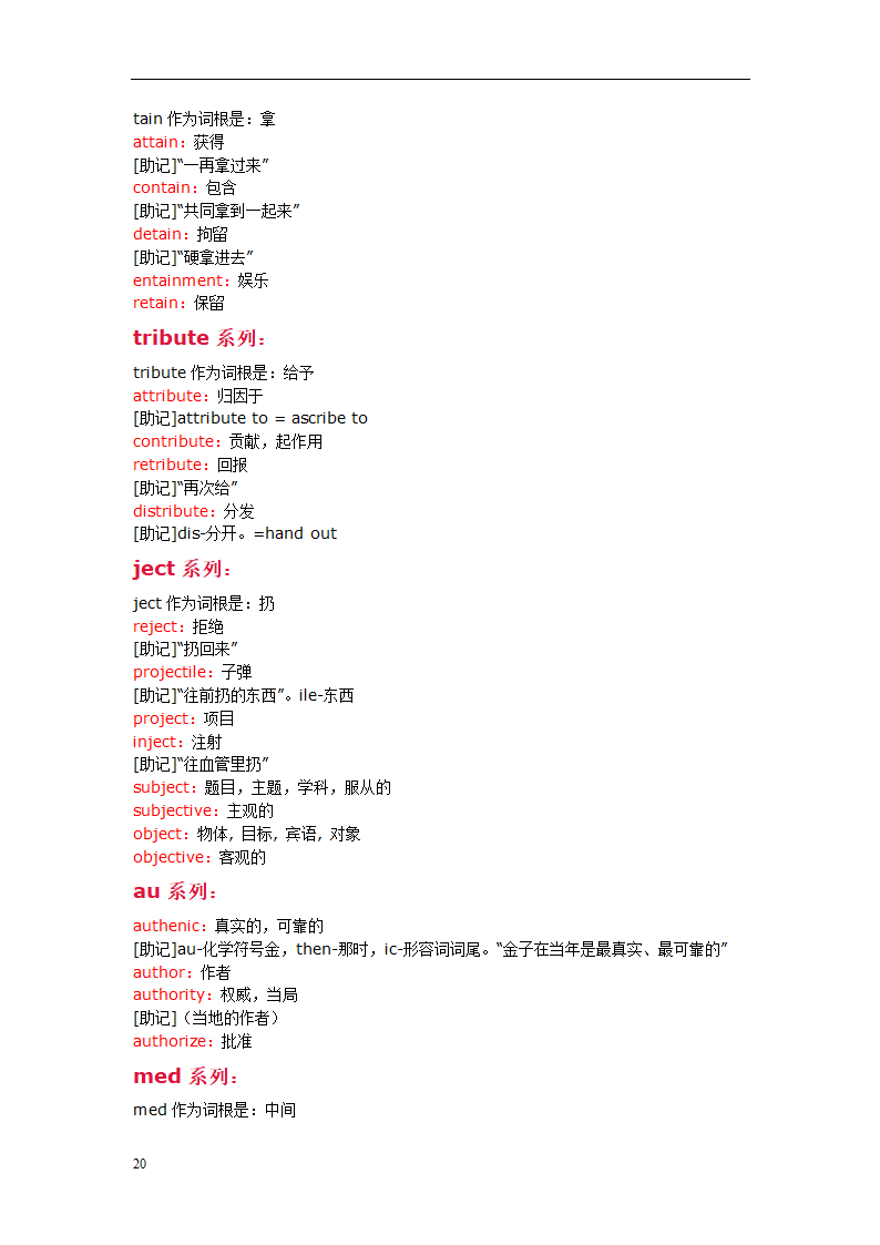 四级词汇记忆方法第20页