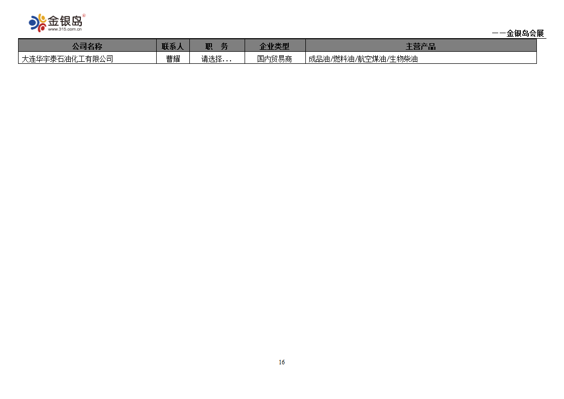 石化企业名录第16页