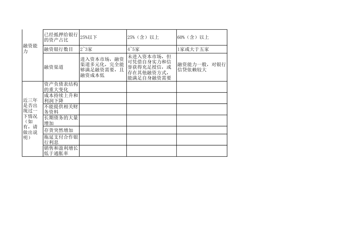 财务风险评估表第2页