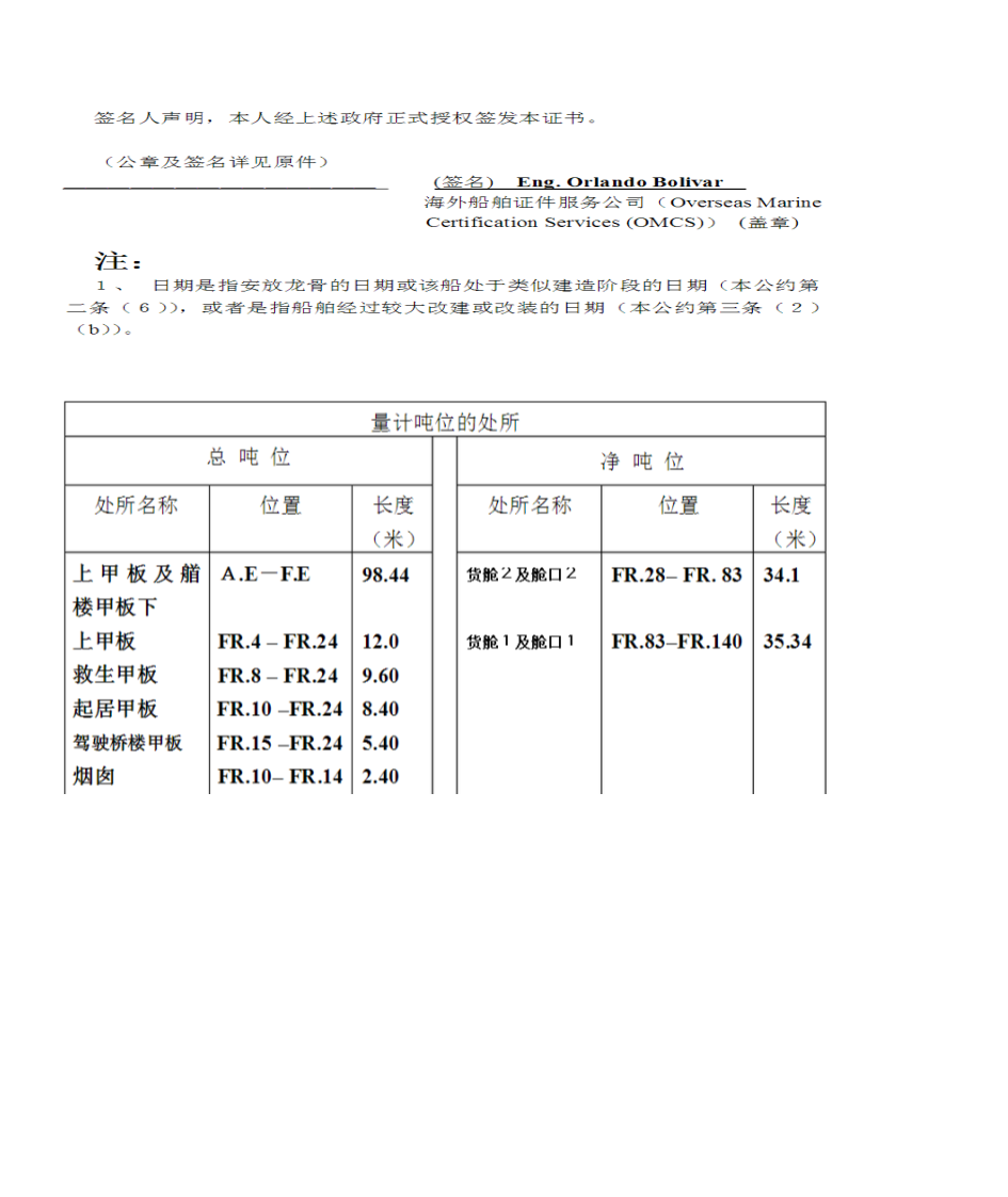 吨位证书第2页