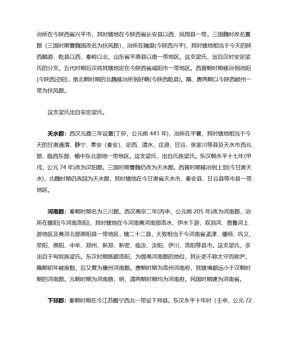 梁姓郡望堂号综述第2页