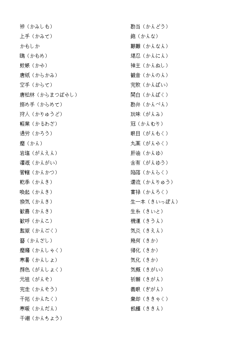 日语八级词汇第6页