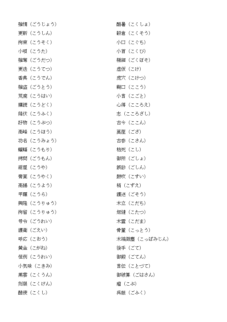 日语八级词汇第10页