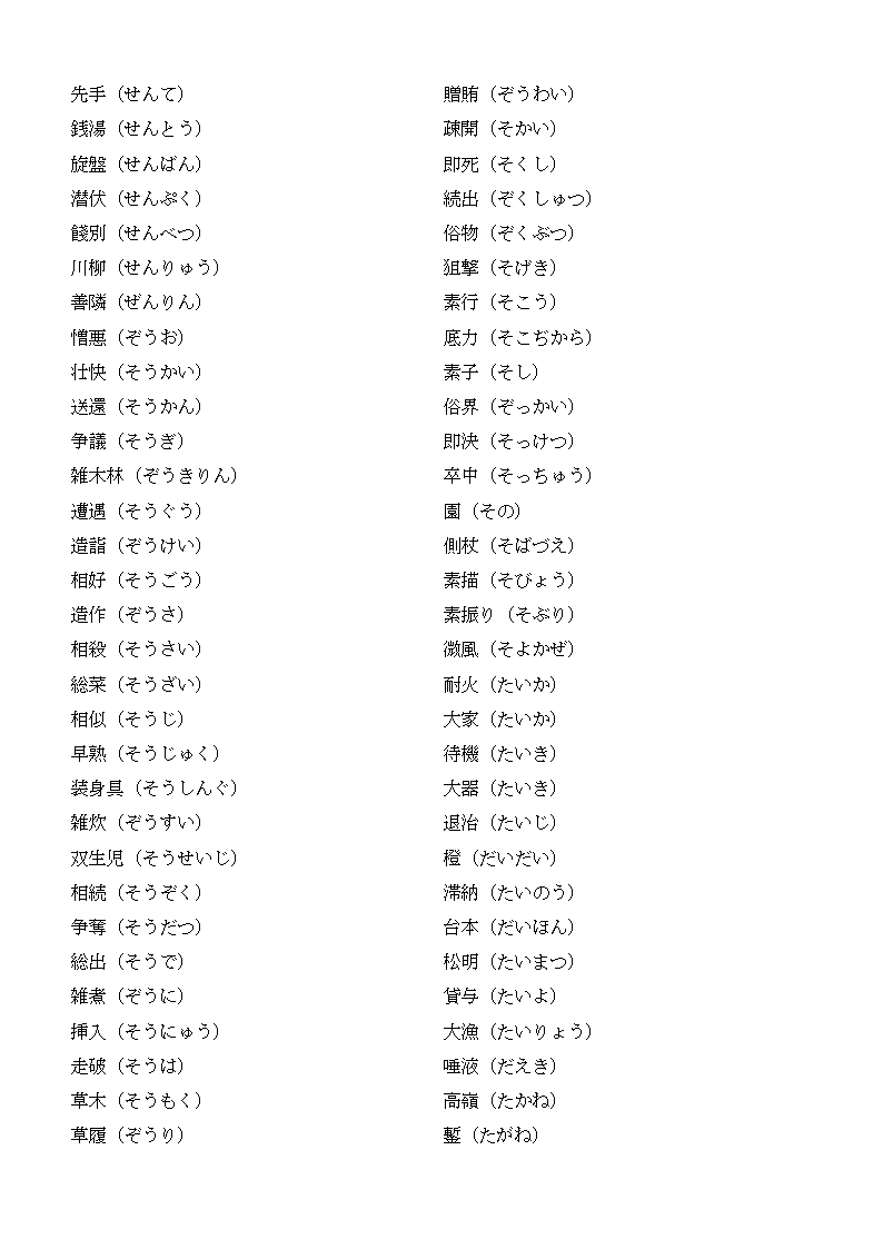 日语八级词汇第17页