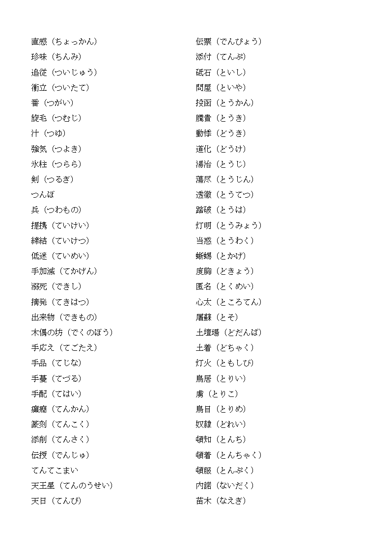 日语八级词汇第19页