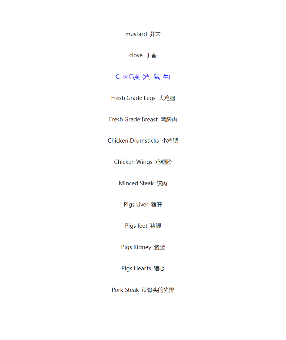 餐饮相关词汇第7页