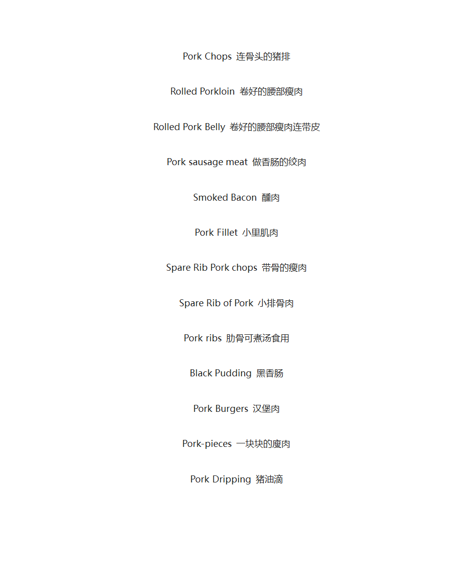 餐饮相关词汇第8页