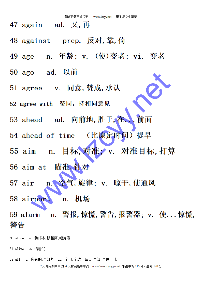 初中英语单词汇总第4页