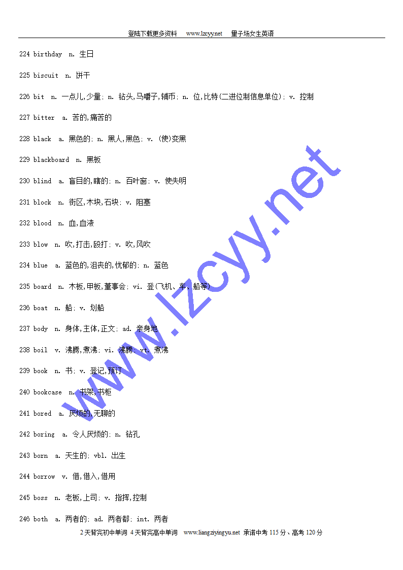 初中英语单词汇总第12页