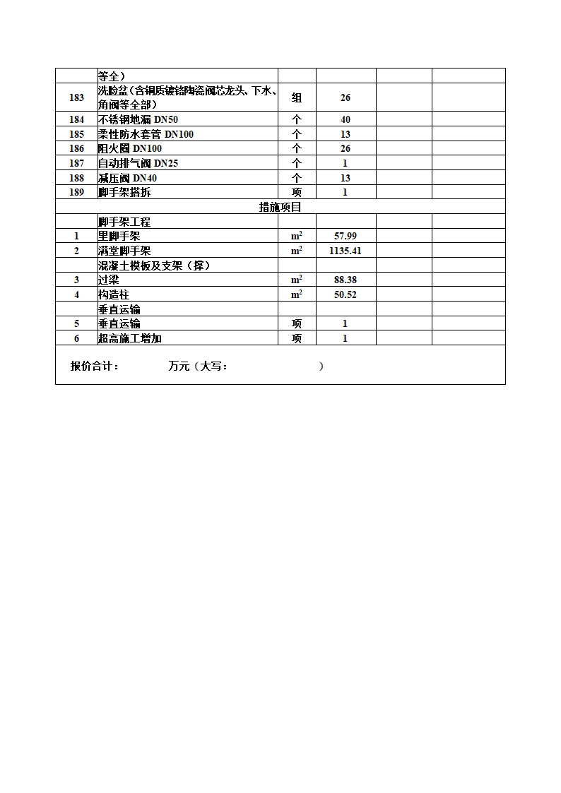 报价一览表第8页