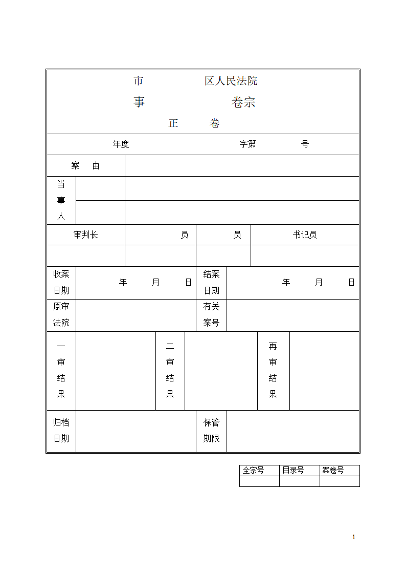 法律文书模版