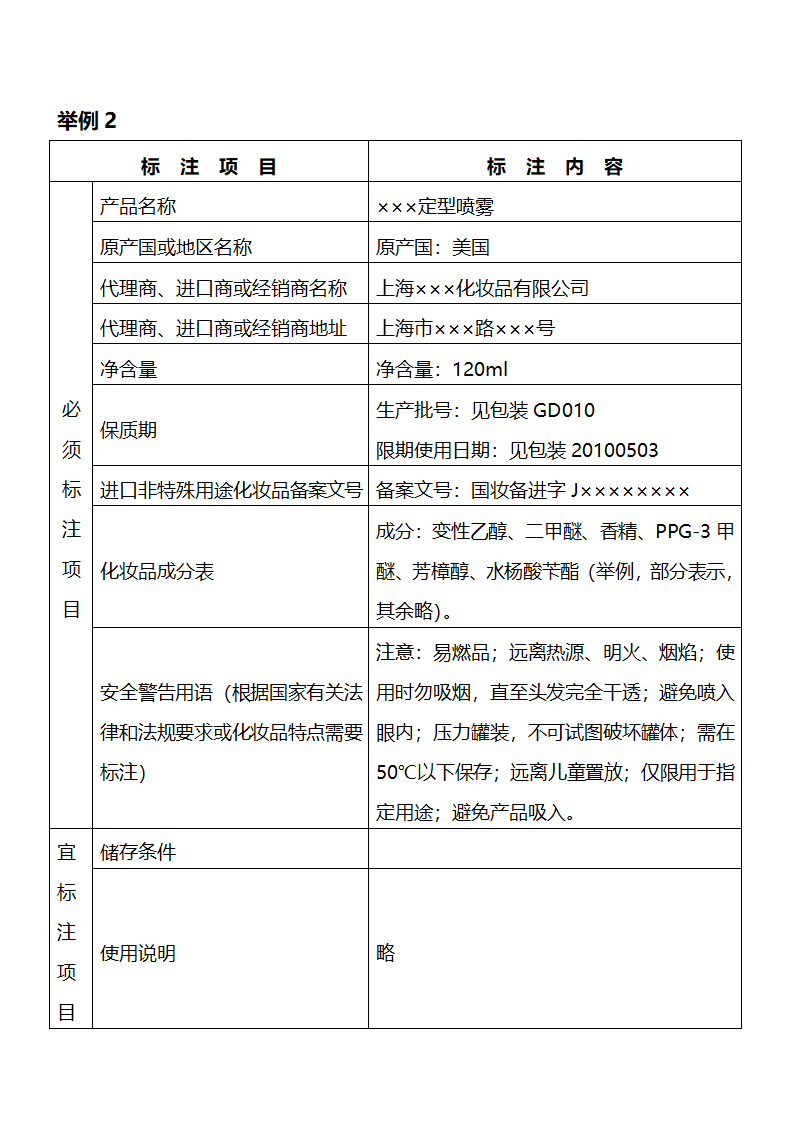 进口化妆品标签示例第2页