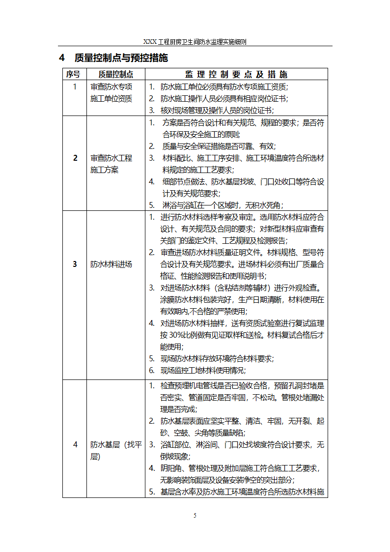 建筑工程厨房卫生间防水工程监理细则第5页