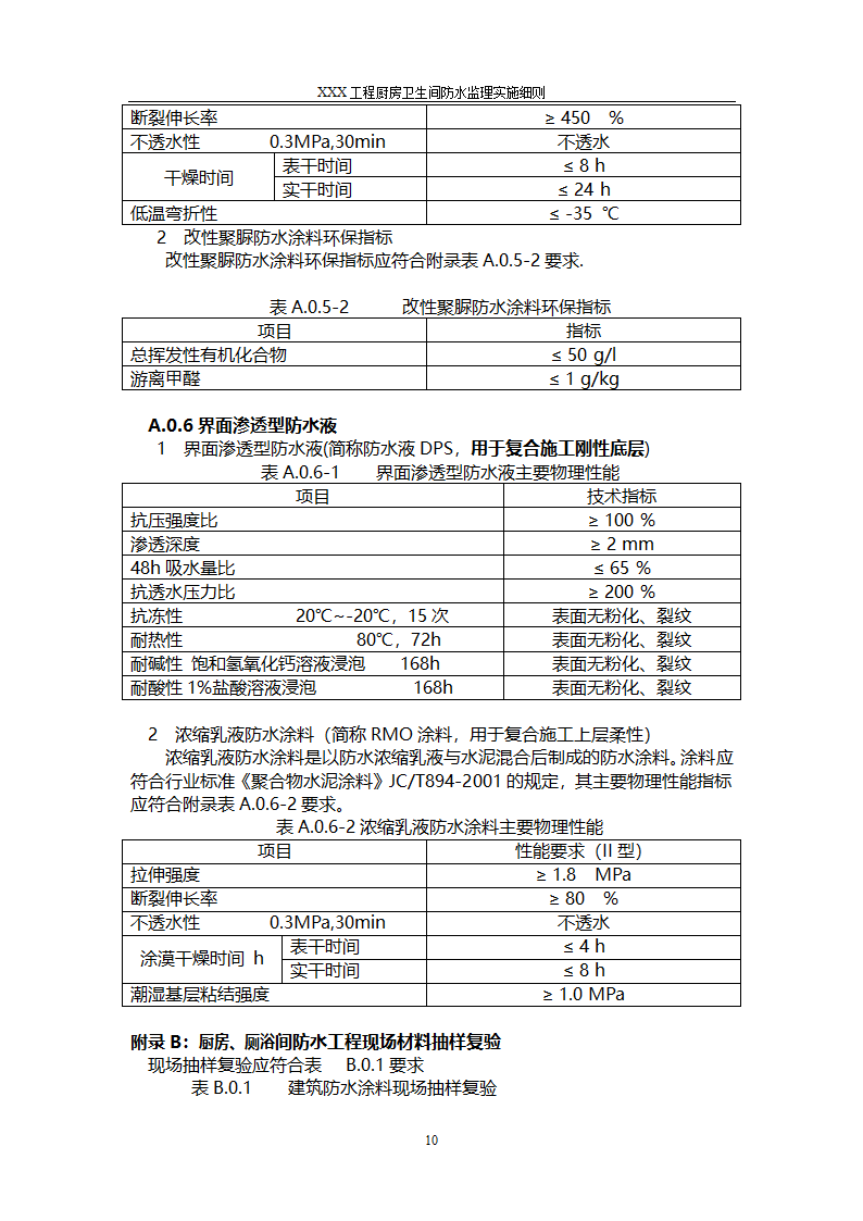 建筑工程厨房卫生间防水工程监理细则第10页