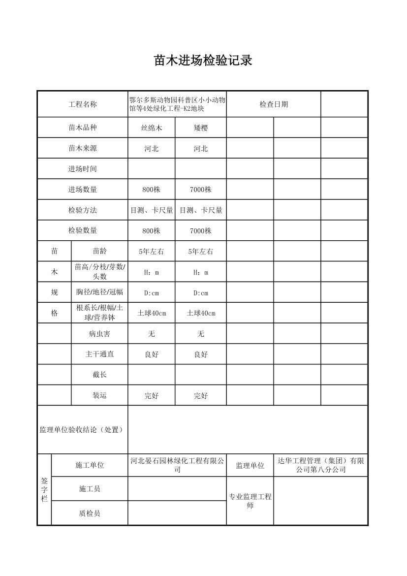 园林绿化表格第24页