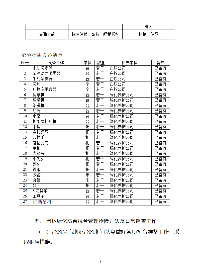 园林绿化紧急事件预案第5页