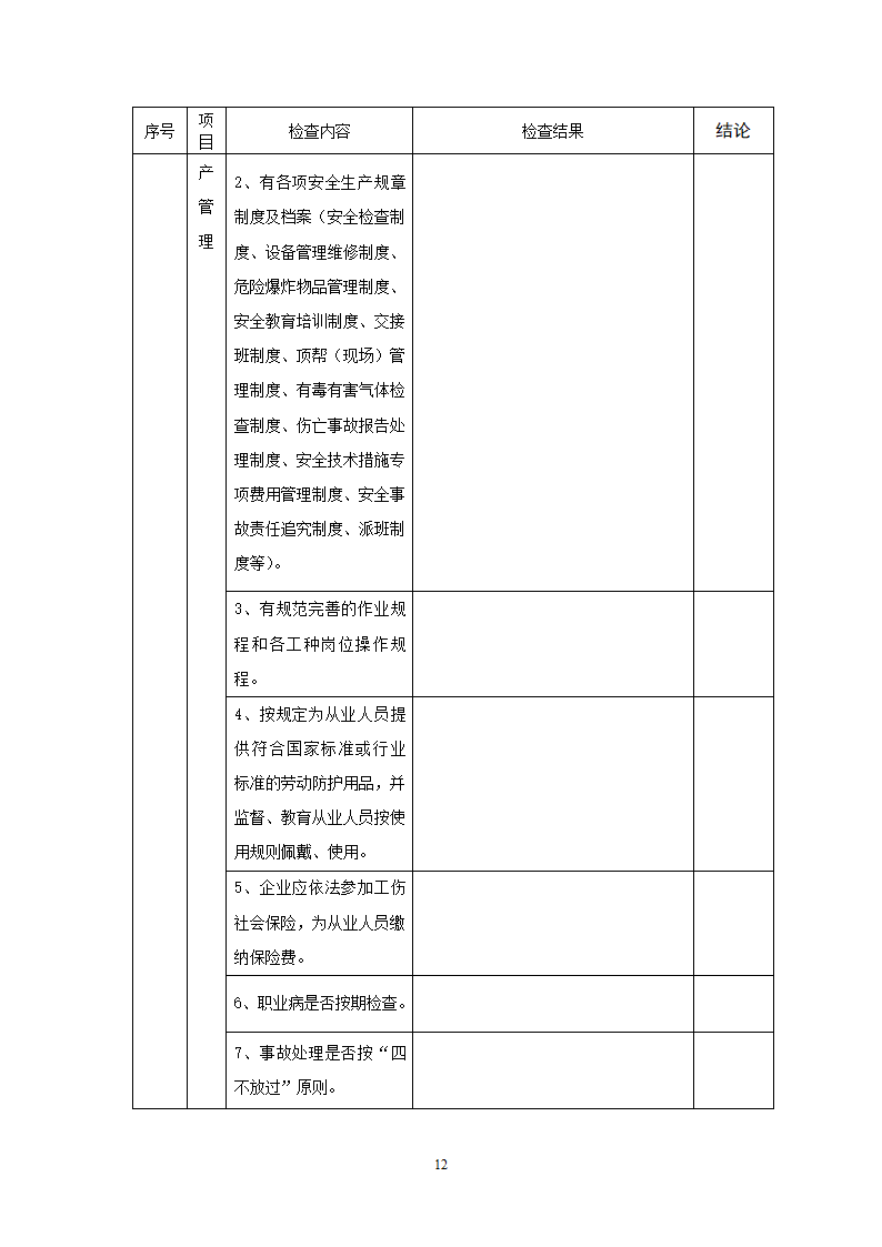 非煤检查表第12页