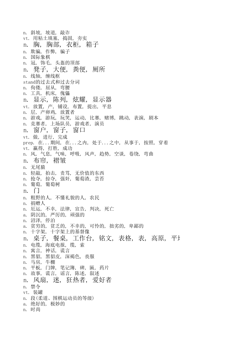 常见物品英语单词及其近似英语单词第39页