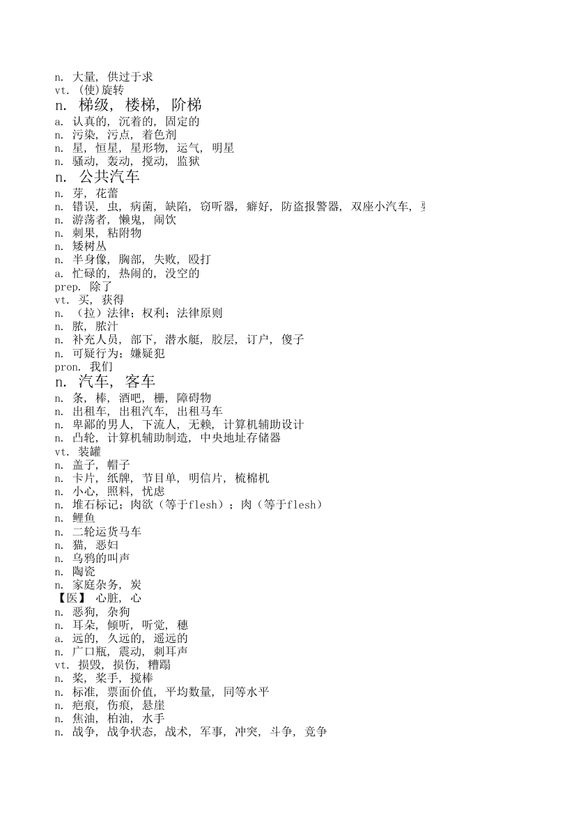 常见物品英语单词及其近似英语单词第46页