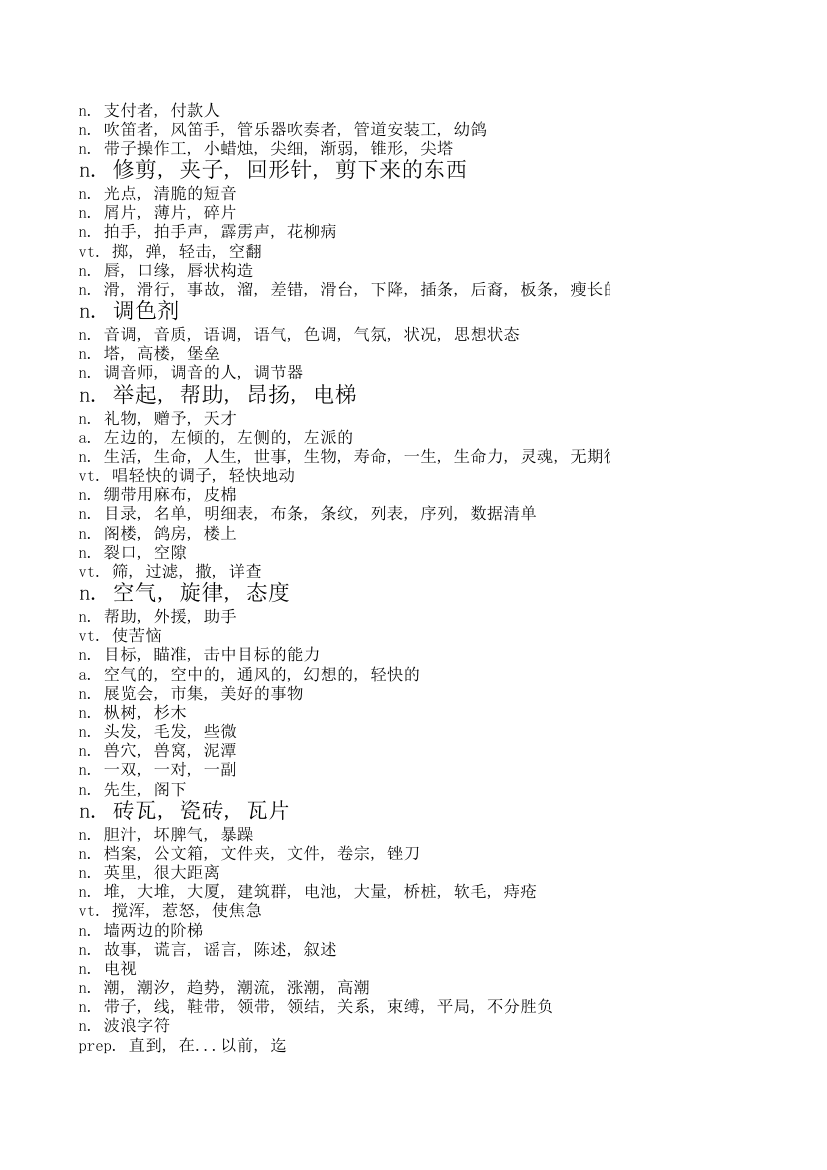 常见物品英语单词及其近似英语单词第48页