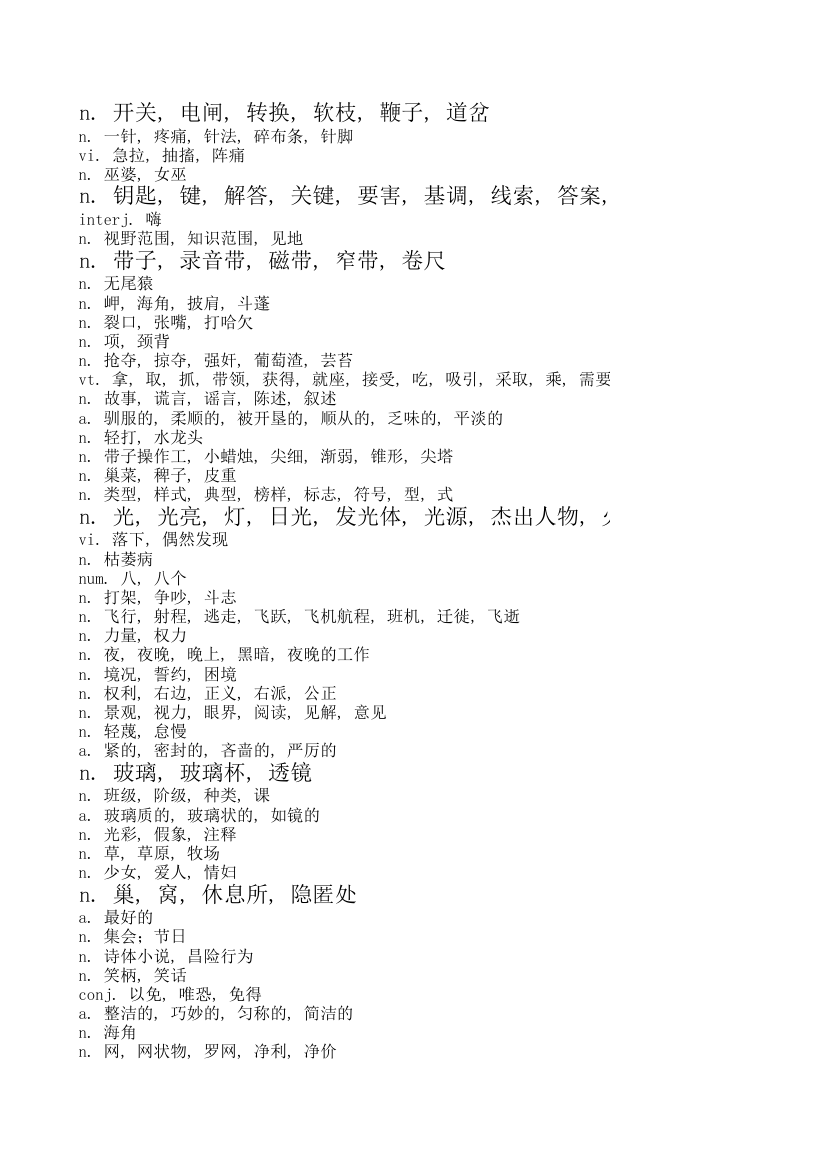 常见物品英语单词及其近似英语单词第53页