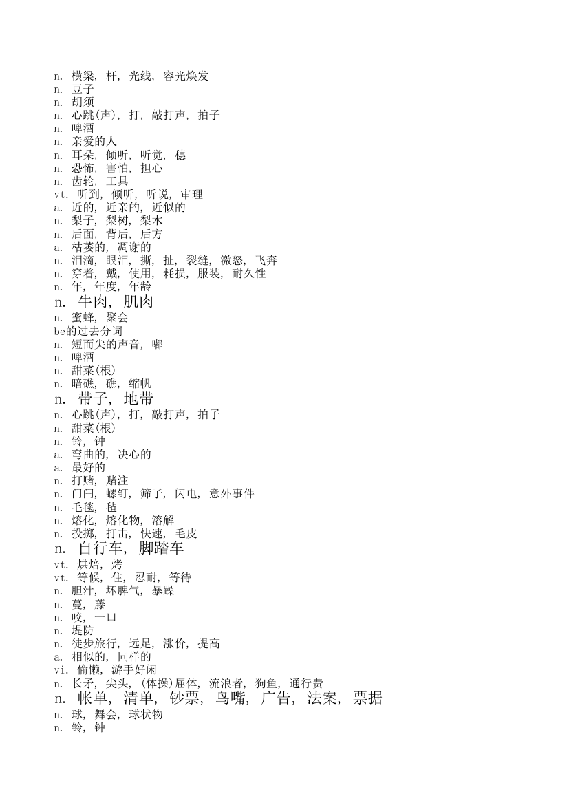 常见物品英语单词及其近似英语单词第59页