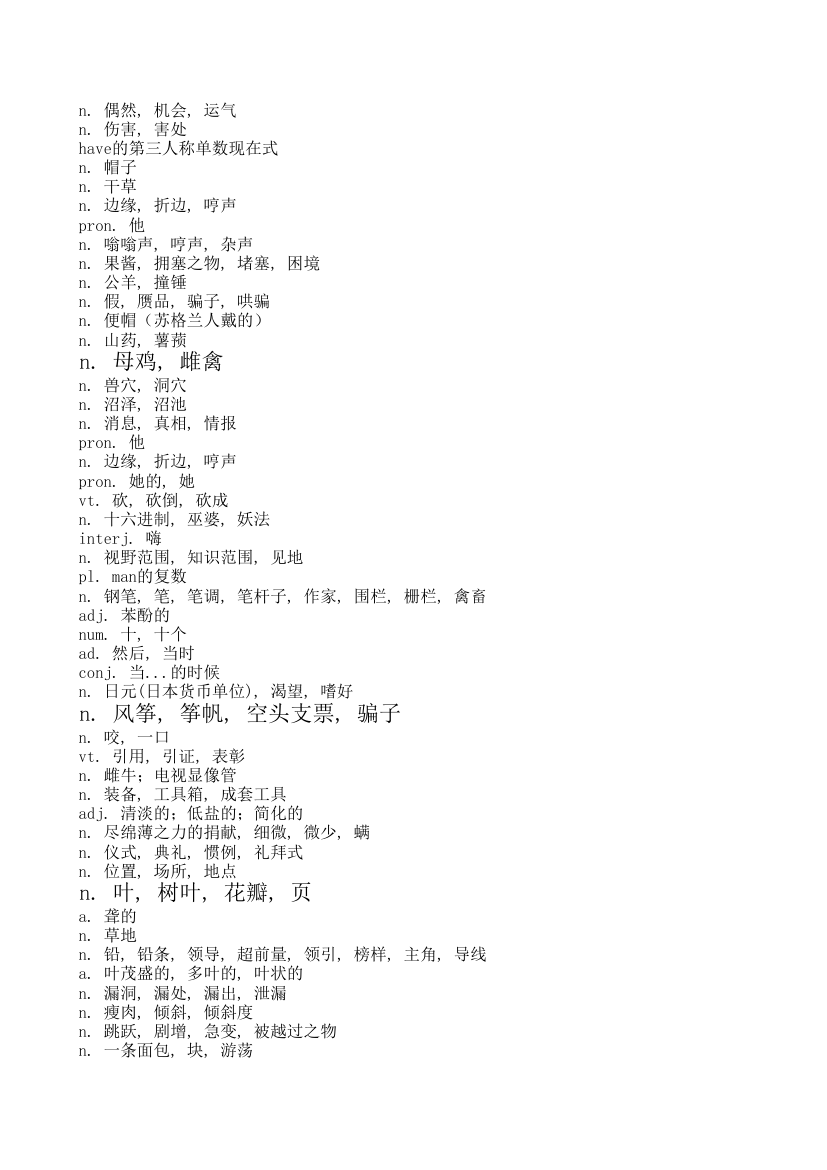 常见物品英语单词及其近似英语单词第64页